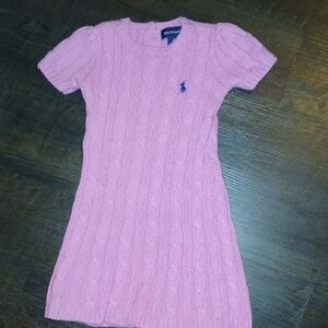 Vintage Kids Ralph Lauren Light Pink Cable Knit Dress
